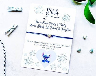Pulsera de los deseos de Stitch, pulsera con dijes inspirada en Leo y Stitch, pulsera de Walt Disney, regalo perfecto de Stitch, joyería de Leo y Stitch