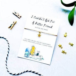 Winnie The Pooh Wish Bracelet, Disney Personalised Winnie The Pooh Charm Bracelet, Classic Winnie The Pooh Gift, Friendship Bracelet