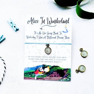 Disney Alice In Wonderland Wish-armband, Disney Alice-bedelarmband, Walt Disney-cadeau, Alice In Wonderland-cadeau, Alice In Wonderland-kaart, Alice in Wonderland-kaart