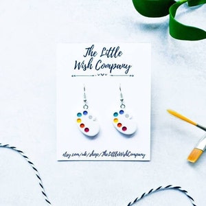 Fun Artist Pallet Dangle Earrings, Painters Pallet Earrings, Playful Earrings, Fun Earrings, Gift For Artist, Art Student Gift, Paint Gift