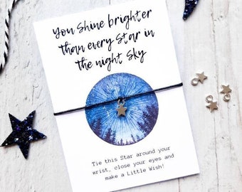 Celestial Star Wish Bracelet, Affirmation Star Charm Bracelet, Celestial Gift, Star Bracelet, Space Jewellery, Positivity Wish Bracelet