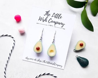 Pendientes de aguacate, divertidos pendientes con dije de aguacate, joyería de aguacate, regalo de aguacate, joyería de comida, pendientes colgantes, pendientes de comida
