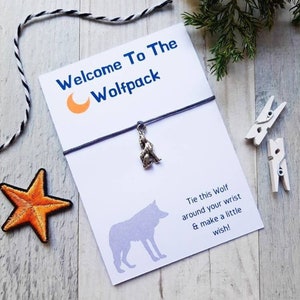 Wolfpack Wish Bracelet, Personalised Make A Wish Wolf Bracelet , Wolf Charm Bracelet, Wolf Gift, The Hangover Movie Gift,Friendship Bracelet