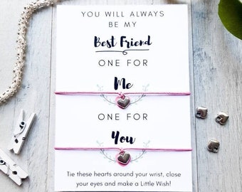 Pulsera de la amistad, pulsera del deseo del mejor amigo, pulsera del encanto del corazón, joyería de la amistad, pulsera del encanto de la amistad, regalo de la amistad