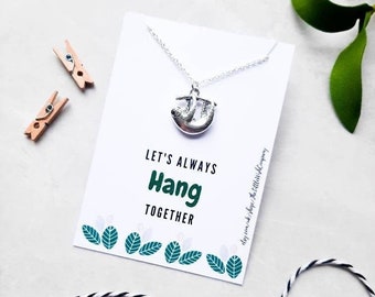 Sloth Charm Necklace, Sloth Pendant Necklace, Friendship Necklace, Best Friend Gift Idea, Sloth Gift, Sloth Jewellery, Friends Forever Gift