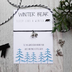 Braccialetto dei desideri BTS Winter Bear, braccialetto con ciondolo BTS Taehyung Winter Bear, regalo BTS V, braccialetto Bts, bracciale Make A Wish Bear