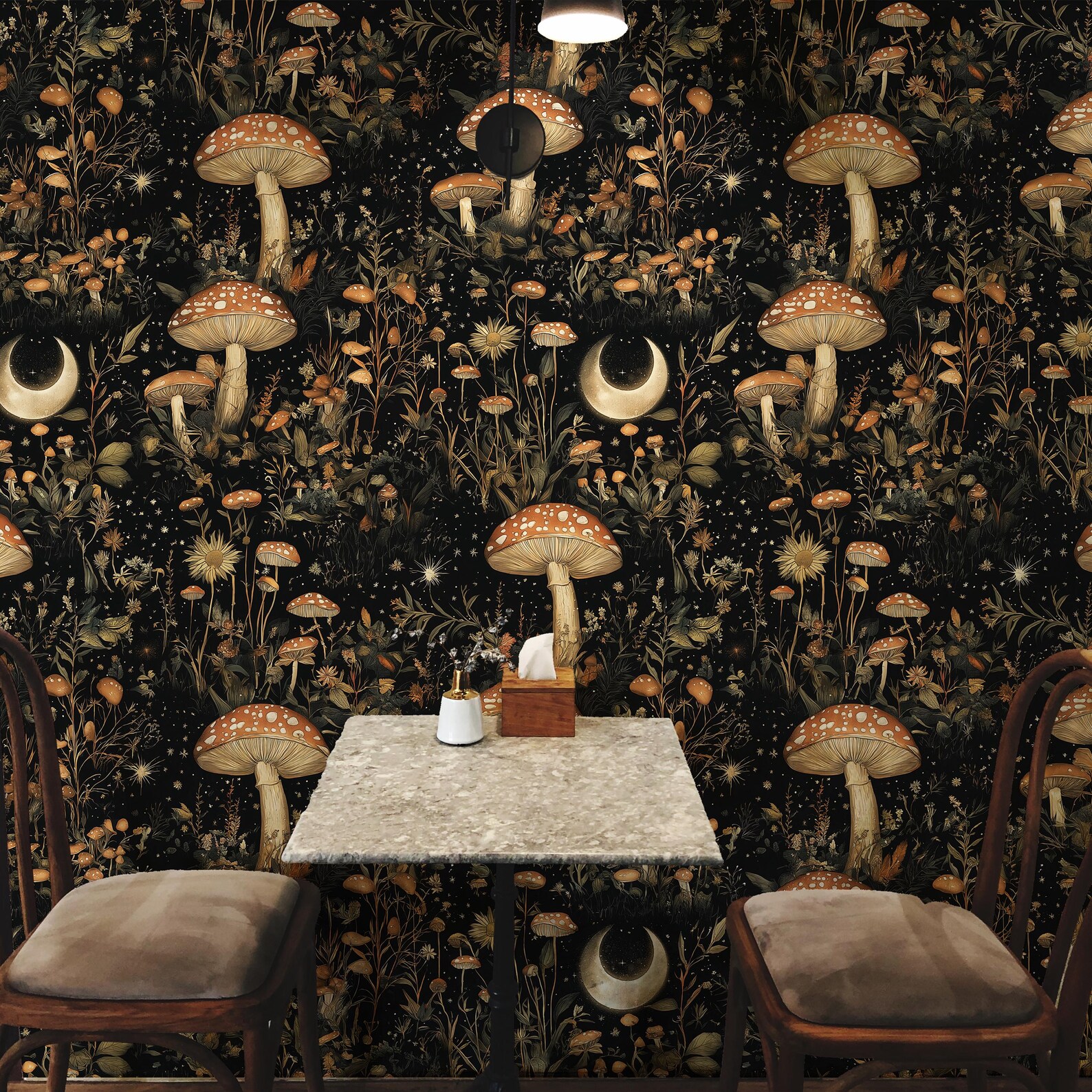 Enchanted Forest Mushroom Wallpaper | Mystical Toadstool & Moonlit ...