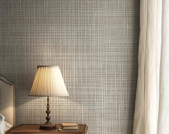 Neutral Linen Texture Wallpaper: Peel and Stick, Non Woven