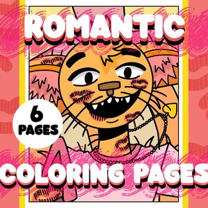 Romantic Couple Coloring Pages for Adults and Teens, Date Night Coloring Pages, Kawaii Coloring Pages, Kawaii Gift, Kids Coloring Book, Cute