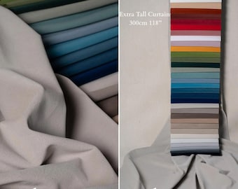 Luxury Velvet Opaque Curtain Panel | Double Height 300cm (118 inches) | 34 Colors