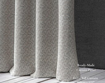 Opaque Small Pattern Curtain Panels | 4 Colors | Extra Tall 310 cm / 122” | Sold by Panel or by Meter