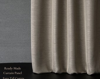 Striped Opaque Curtain Panel | 6 Colors | Extra Tall 295 cm / 116” | Sold by Panel or by Meter