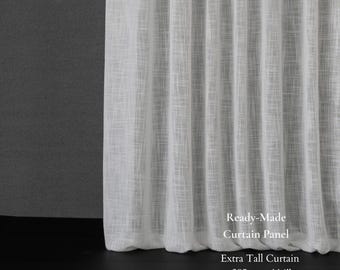 Transparent Plain Curtain Panel | 6 Colors | Extra Tall 295 cm / 116” | Sold by Panel or by Meter