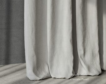 Heavy Linen Opaque Curtain Panel | Double Height 300cm (118 inches) | 9 Colors