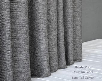 Geometric Opaque Curtain Panels | Small Pattern | 6 Natural Colors | Extra Tall 300 cm / 118” | Sold by Panel or by Meter