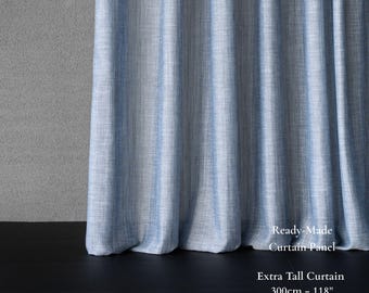 Sheer Plain Lightweight Curtain Panel | 7 Colors | Extra Tall 300 cm / 118” | Sold by Panel or by Meter