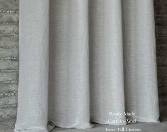 Linen Cotton Gauze Curtain Panel | Extra Tall 310cm (122 inches) | 8 Colors