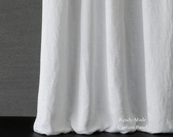 Linen Opaque Curtain Panel | Double Height 300cm (118 inches) | 3 Natural Colors