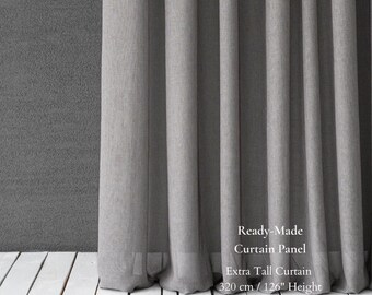 Plain Sheer Curtain Panel | 16 Colors | Extra Tall 320 cm / 126” | Sold by Panel or by Meter