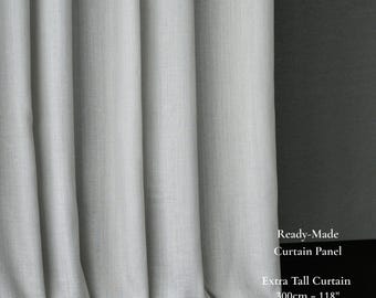 Semi-Transparent Plain Curtain Panel | 14 Colors | Extra Tall 300 cm / 118” | Sold by Panel or by Meter