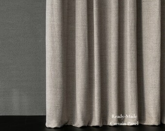 Opaque Curtain Panel with Small Pattern | Double Height 315cm (124 inches) | 7 Natural Colors