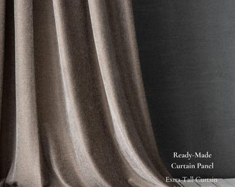 Geometric Opaque Curtain Panels | Small Pattern | 5 Natural Colors | Extra Tall 300 cm / 118” | Sold by Panel or by Meter