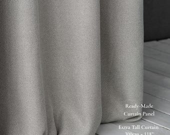 Opaque Plain Curtain Panels | 8 Natural Colors | Extra Tall 300 cm / 118” | Sold by Panel or by Meter