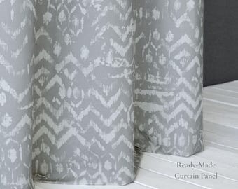 Abstract Geometric Opaque Curtain Panel | Highlight Pattern | 5 Colors | Extra Tall 300 cm / 118” | Sold by Panel or by Meter