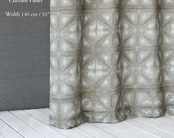 Cotton Opaque Geometric Curtain Panel | Sanforized | 2 Natural Colors | Width 140 cm / 55” | Sold by Panel or by Meter