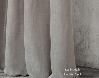 Plain Italian Linen Opaque Curtain Panel | Double Height 300cm (118 inches)
