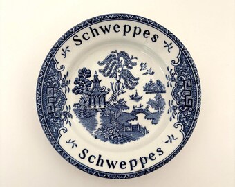 Plato Schweppes Blue Willow Tip vintage - Enoch Wedgwood Tunstall, Inglaterra