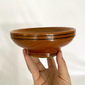 Vintage 6” Handcarved Wood Bowl Trinket Bowl Midcentury