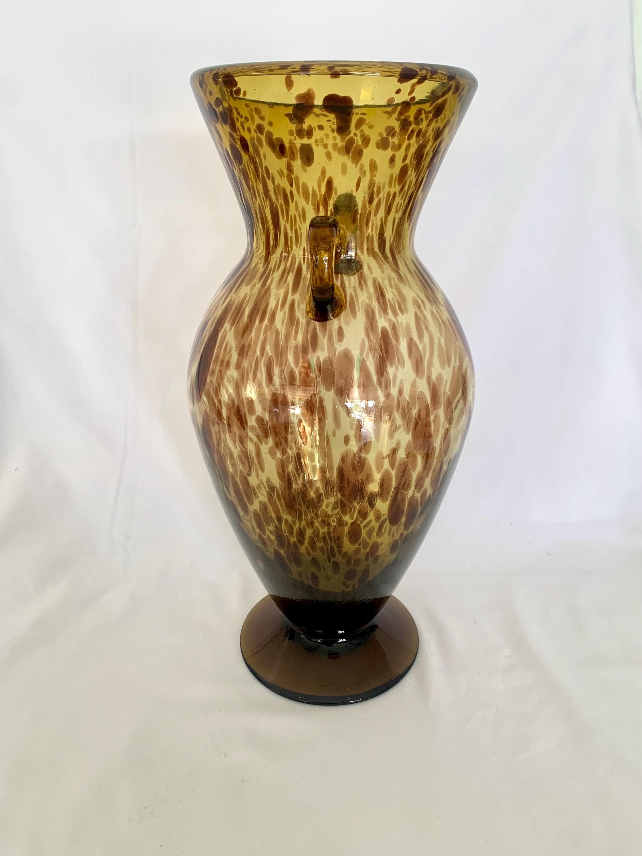 Large Shell Vase Large 15” Tortoise Shell Blown Glass Vase Amphora Vase - Etsy