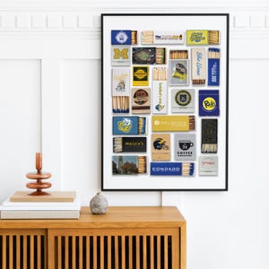 Michigan Match Boxes Print | Match Box Art | College Print | Wall Decor | Trendy Prints | Digital Download