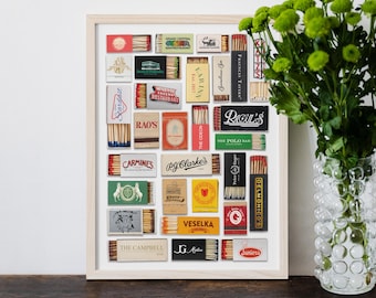 NYC Classics Streichholzbuch Druck | NYC Streichholzbriefchen | NYC Druck | Wanddekoration | Trendige Drucke | Digitaler Download