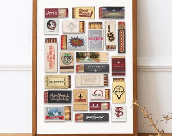 Florida State Match Boxes Druck | Streichholzschachtel-Kunst | College-Druck | Wanddekoration | Trendige Drucke | Digitaler Download