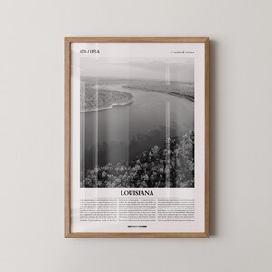Louisiana Print Black and White, Landscape Photo Poster, Southern Wall Art, Minimalist Home Decor Gift