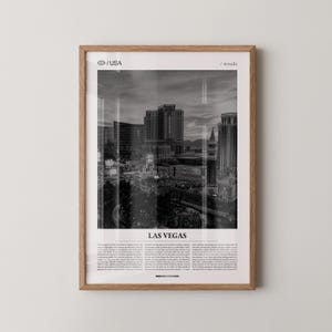 Las Vegas Print Black and White, City Photo Poster, Nevada Wall Art, Minimalist Home Decor Gift