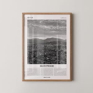 Brentwood Print Black and White, City Photo Poster, Los Angeles Wall Art, Minimalist Home Decor Gift