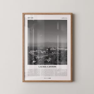 Laurel Canyon Print Black and White, City Photo Poster, Los Angeles Wall Art, Minimalist Home Decor Gift