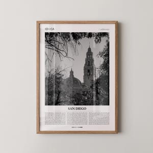 San Diego Print Black and White, City Photo Poster, Coastal Wall Art, Minimalist Home Decor Gift