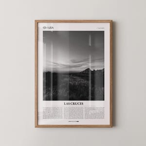 Las Cruces Print Black and White, City Photo Poster, New Mexico Wall Art, Minimalist Home Decor Gift