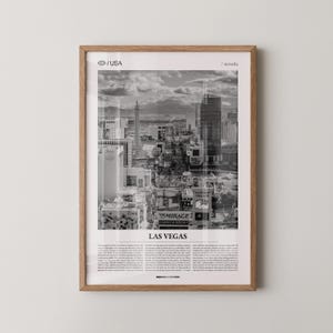 Las Vegas Print Black and White, City Photo Poster, Nevada Wall Art, Minimalist Home Decor Gift