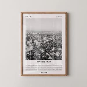 Beverly Hills Print Black and White, City Photo Poster, Los Angeles Wall Art, Minimalist Home Decor Gift