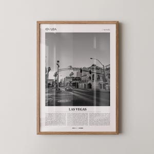 Las Vegas Print Black and White, City Photo Poster, Nevada Wall Art, Minimalist Home Decor Gift