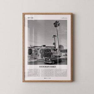 Sherman Oaks Print Black and White, City Photo Poster, Los Angeles Wall Art, Minimalist Home Decor Gift