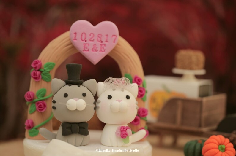 Cat and kitty Wedding Cake Topper for the couple | Etsy