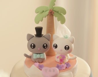 cat and kitty Wedding Cake Topper---k871