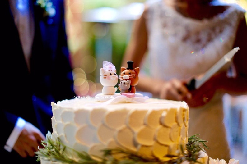Cat and kitty Wedding Cake Topper for the couple | Etsy
