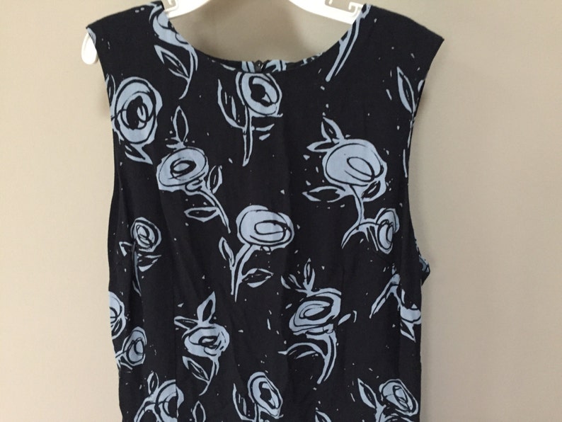 Sleeveless 90s Floral Dress Blue Mini Dress Vintage 90s Dress Floral Mini Dress Sleeveless Dress XS S 90s Vintage Dress Rampage Trilogy 2